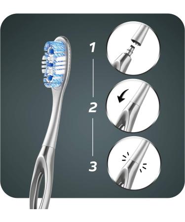 Colgate Link Manual Toothbrush Whitening Starter Kit - Premium Aluminum Handle & 2 Replacement Brush Heads | Eco-Friendly Silver Stain Removal Technology | 80% Less Plastic - Buy Online on GoSupps.com