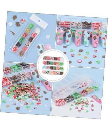 minkissy 2 Boxes Christmas Nail Art Ornaments Christmas Nail Art Sequins Nail Clay Decals Manicure Adornments Toenail Stickers Christmas Nail Art Glitter 3d Soft Pottery Polymer Clay Flash 13x5.3cm As Shown - Buy Online on GoSupps.com