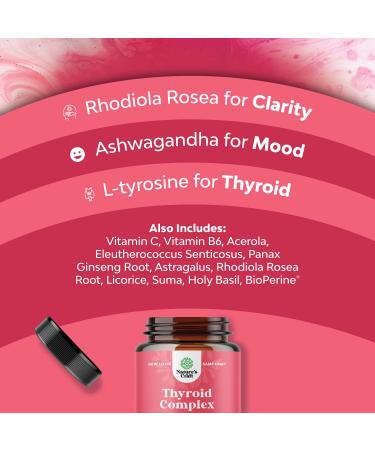 Women's Advanced Thyroid Support with Ashwagandha - Herbal Energy Supplement with Iodine, L-Tyrosine, Rhodiola - Balancing Adaptogenic Formula for Thyroid Health - Buy Online on GoSupps.com