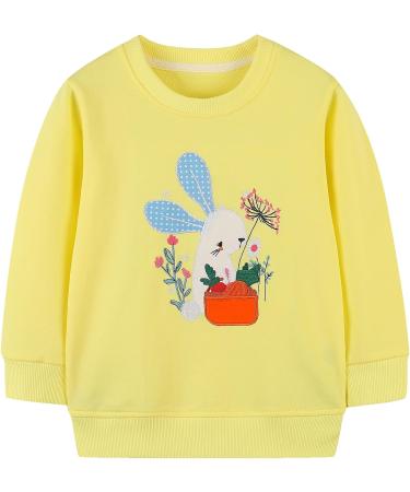 Girls Cotton Sweatshirt Jumper | Long Sleeve Pullover for Toddlers | Bunny Design | 6-7 Years - Buy Online on GoSupps.com