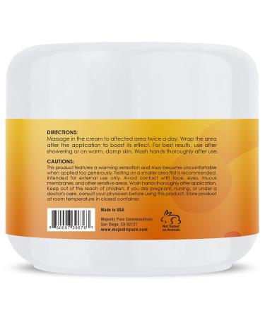 Majestic Pure Hot Cream 4 oz - Cellulite Soothing, Relaxing, Tightening & Slimming with Collagen, Turmeric, Vitamin A & E - Body Firming Cream - Buy Online on GoSupps.com