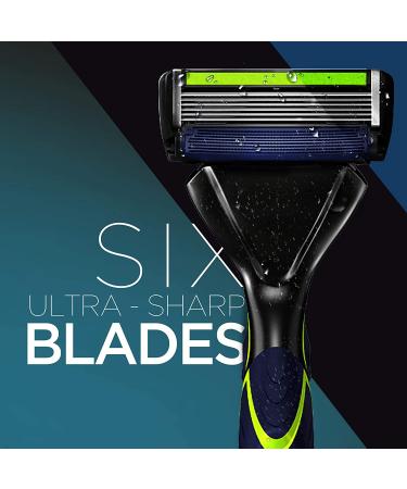 DORCO Pace 6 Sport Razor System - Six Blade Trimmer with Pivoting Head (2 Replacement Handles) - Buy Online on GoSupps.com