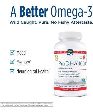 Nordic Naturals ProDHA 1000 Strawberry - 1000mg Omega-3 Softgels (120 Count) - Buy Online on GoSupps.com