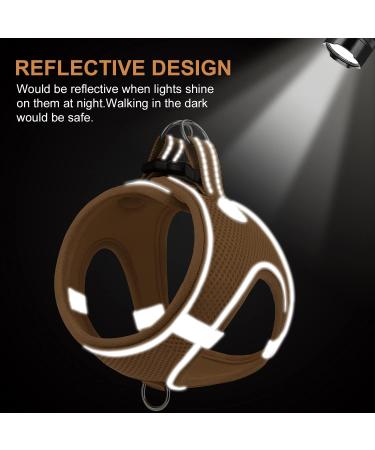 Joyal Reflective Dog Harness for Small Dogs - Soft Padded Air-Mesh Breast Dishes | Khaki Size S (38-42cm) - Ideal for Puppies - Buy Online on GoSupps.com