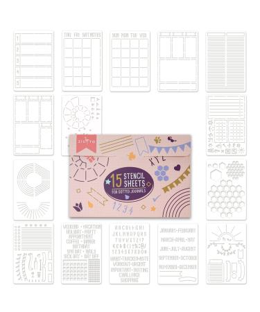 Easy to Use Stencil Set for Dotted Journals - Time Saving Planner Accessories/Supplies Kit Makes Creating Layouts Easy - Incl. Bullet Point Checklists, Daily/Weekly/Monthly Calendars - Buy Online on GoSupps.com