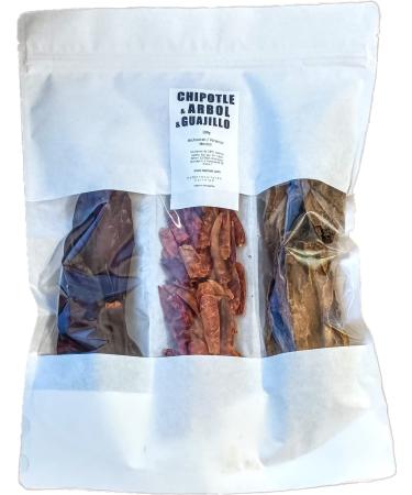 TriPack Chilli Chipotle, Árbol and Chilli Guajillo 100g