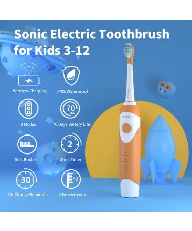 ED07 Kids Electric Toothbrush - Waterproof Wireless Charging 3 Cleaning Modes - Sonic Rechargeable Toothbrush for Boys & Girls (Orange - Buy Online on GoSupps.com