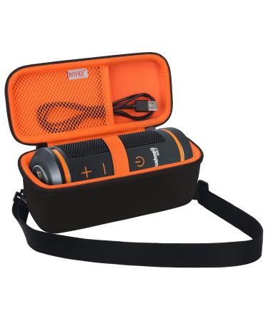 BOVKE Carrying Case Compatible with Bushnell Wingman Golf GPS Bluetooth Speaker Extra Mesh Pocket for Charging Cables and Accessories Black A_Black (+ Belt)