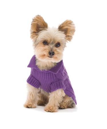 Stinky G Violet Aran Dog Sweater Size #08 XS #08 Violet