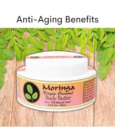 Moringa Energy Life Moringa Body Butter 3.4 oz Natural Body Cream with Moringa Oil Virgin Coconut Oil Shea Butter Almond Oil & Lavender Moisturizing Body Butter - Buy Online on GoSupps.com