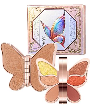 Butterfly Shape Eyeshadow Palette Natural Matte Shimmer Glitter High Pigmented Eye Shadow Pallete Set | Waterproof Eye Makeup with Butterfly Shape Travel Size/ Lucky Koi Color - Buy Online on GoSupps.com