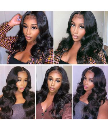 20 Inch HD Body Wave Lace Front Wig - 150% Density Brazilian Virgin Human Hair - Transparent Frontal - Pre Plucked with Baby Hair - Natural Color - Glueless for Women - Buy Online on GoSupps.com