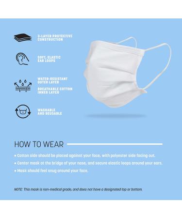 Gildan Adult Black Cotton Face Mask (24 Pack) | Reusable 3-Layer with Ear Loop | 6.5 x 7 Size | Breathable & Comfortable - Buy Online on GoSupps.com