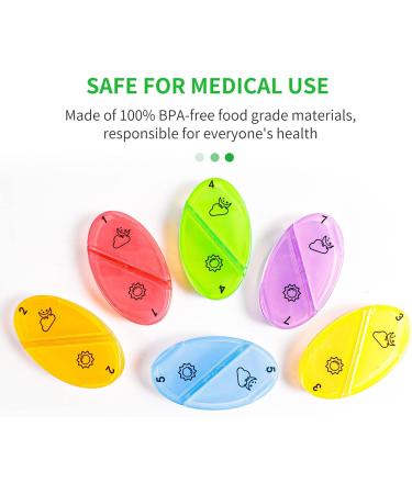 Monthly Pill Organizer 2 Times a Day Daily Pill Case with 35 Big Compartments - Rainbow Design - Buy Online on GoSupps.com