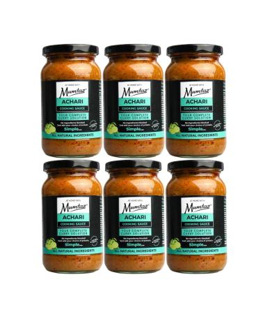 Mumtaz ACHARI Indian Curry Cooking Sauce - Pack of 6x 350g - Restaurant Quality At Home - Serves 4-5 - Buy Online on GoSupps.com