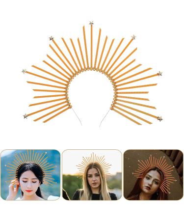Minkissy Gold Spike Crown Halo Headband for Women - Halloween Costume Headpiece - Buy Online on GoSupps.com