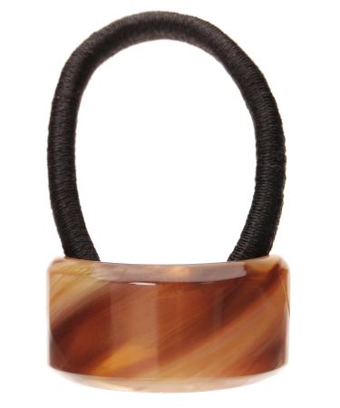 France Luxe Rectangle Ponytail Holder - Caramel Horn