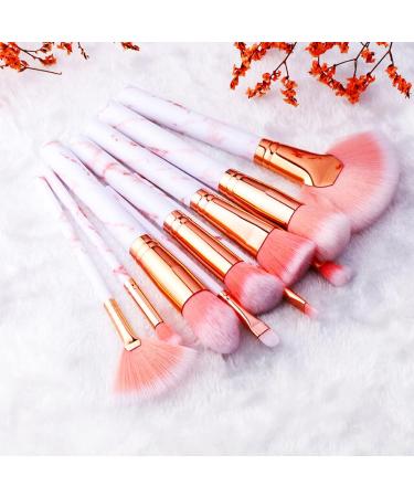 10-Piece Pink Kabuki Makeup Brush Set - Synthetic Eyeshadow Primer Powder Blush & Contour Brushes for Flawless Application | International Shipping - Buy Online on GoSupps.com