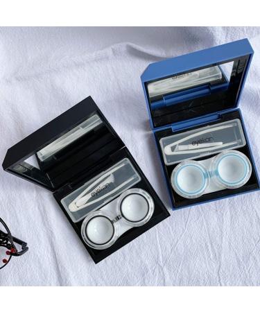 Fashionable Black Contact Lens Case Set with Mirror - Hothotgirl Travel Container for International Shipping - Buy Online on GoSupps.com