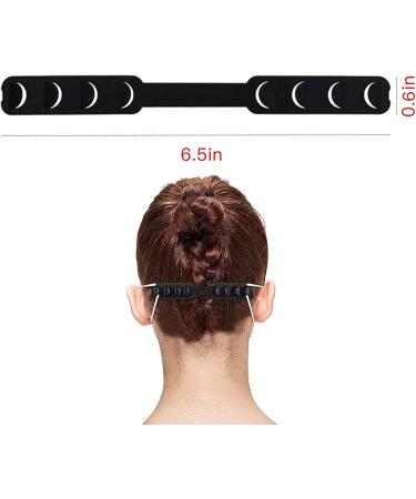 6 Adjustable Mask Band Extensions - Ear Pain Relief & Protection for All Ages (Black) - Buy Online on GoSupps.com