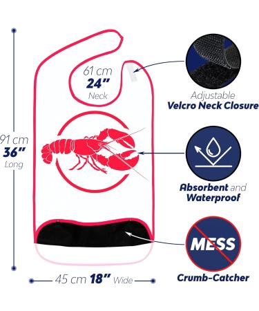 Classic BIB Designs Essl tchen for Adults - Washable Reusable Lobster Plate & Crumbly Compartment - Unisex Clothing Protection - Buy Online on GoSupps.com