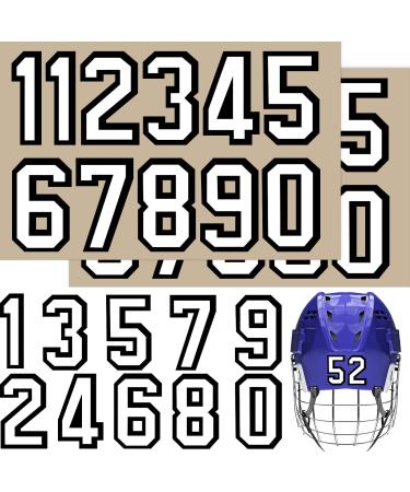 Jecery 88 Pcs Helmet Numbers Self Adhesive Sticker Football Stickers Vinyl Number Decals Batting Accessories for Baseball Lacrosse Hockey (5x3.5 in, White) 5 x 3.5 In White