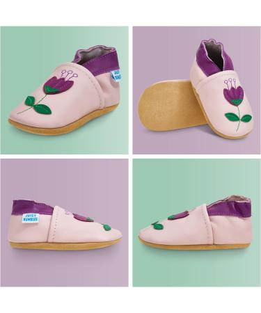 Soft Sole Leather Baby Shoes for Girls and Boys | Toddler Walking Shoes 0-6 Months - Tulips - Buy Online on GoSupps.com