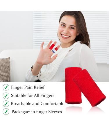 Ednyzakrn 10-Piece Finger Protection Bandages for Injury Relief - Stretchy Support for Trigger Finger Arthritis & Swelling - Red Basketball Finger Protection - Buy Online on GoSupps.com