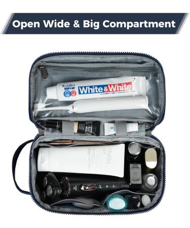 Ecohub Water-Resistant Travel Toiletry Bag for Men and Women - Wet/Dry Separation, Recycled PET, Zipper Pouch (Dark Blue) - Buy Online on GoSupps.com