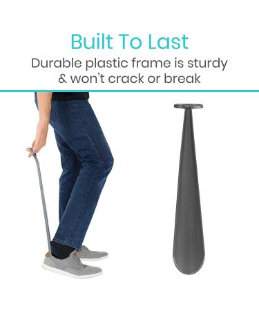 Vive 24 Long Handled Shoe Horn - Extended Reach Dressing Aid for Men, Women, Kids, Seniors, Handicap & Disabled - Extra Large Plastic Boot Horn - Buy Online on GoSupps.com