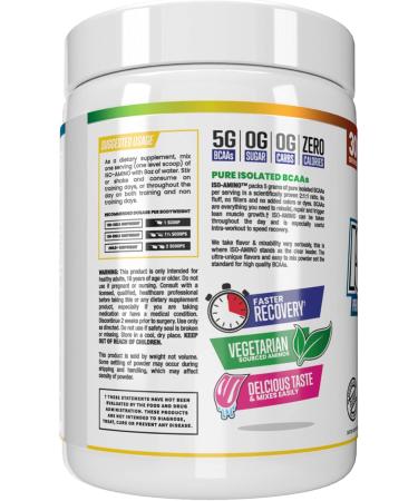 MAN Sports Iso-Amino BCAA Powder - Rainbow Sherbet Flavor 255g | Best BCAA Supplement for Muscle Recovery & Hydration - Buy Online on GoSupps.com