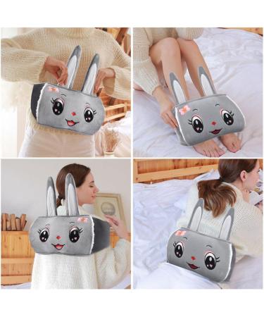 Idomismr Water-Filled Hot Water Bottle with Soft Cover & Hip Belt | Rubber Warming Bag for Neck Back Shoulder & Leg Pain Relief - Adorable Rabbit Pattern - Buy Online on GoSupps.com