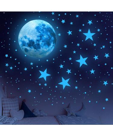Glow in the Dark Stars and Moon Wall Decals - Kids Ceiling Stars for Nursery, Bedroom, Living Room - Buy Online on GoSupps.com