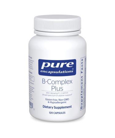 Pure Encapsulations B-Complex Plus | B Vitamins Supplement to Support Red Blood Cell Growth, Neurological and Psychological Health, Cardiovascular Health, Energy Levels, and Eye Sight* | 120 Capsules 120 Count (Pack of 1)