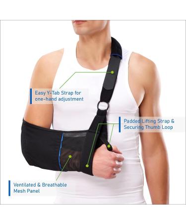 Buy Lightweight Arm Sling - Breathable & Adjustable Medical Sling for Torn Rotator Cuff & Fractured Forearm - One Size Fits Most - International Shipping Available - Buy Online on GoSupps.com
