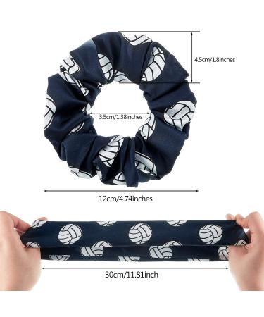 12-Piece Volleyball Sport Hair Scrunchies - Silk Satin Elastic Hair Ties for Players - Multicolor Volleyball Team Gifts - Buy Online on GoSupps.com