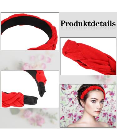 Newofview Vintage Hair Accessories - 4 Piece Hair-Rip Headband Set for Women & Girls (Black Red Navy Blue Green) - Fashionable Frontal Ligaments - Buy Online on GoSupps.com