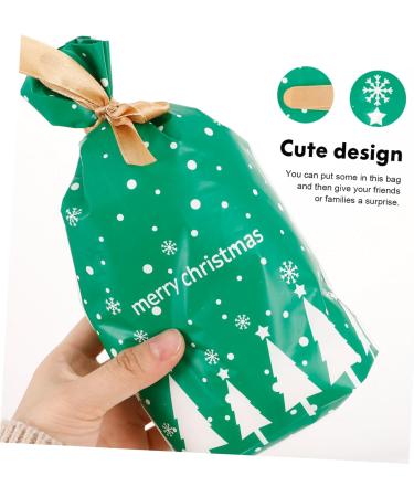 KOMBIUDA Christmas Sack 50pcs Christmas Bag Candy Bags Halloween Candy Christmas Drawstring Bag Snowflake Crisp Ribbon - Buy Online on GoSupps.com