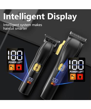 Professional Hair Trimmer and T-Blade Trimmer Kit for Men Cordless Barber Hair Trimmer Precision Hair Trimmer Beard Trimmer Set for Men with LED Display - Buy Online on GoSupps.com