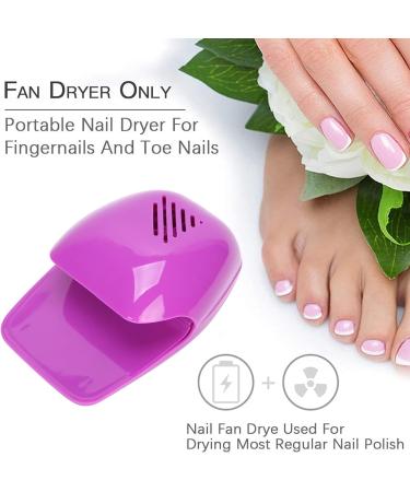 Portable Nail Dryer - Cooling Fan for Quick Drying of Nail Polish (Violet) | Ideal for Home and Salon Use - Buy Online on GoSupps.com