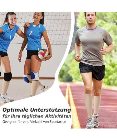 Uonner Class 2 Compression Stockings for Men & Women - 23-32 mmHg Calf Bandage for Muscle Recovery Beige - 1 Pair - Buy Online on GoSupps.com