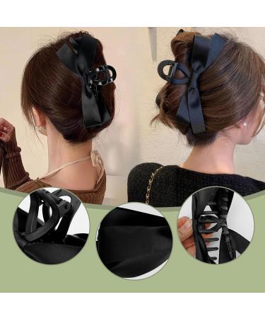 2pcs Big Bow Hair Claw Clips for Women - French Bow-knot Barrettes for Thick Thin Hair - Nonslip Black Bow Hair Claws - Perfect for Birthday Party, Show, Christmas & Thanksgiving - Buy Online on GoSupps.com