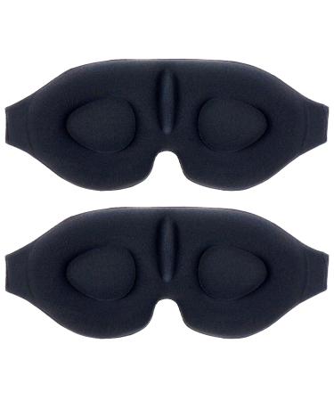 2 Pack Sleep Masks for Women Men 3D Contoured Effective Light Blocking Sleeping Eye Masks for Eyelash Extensions Night Soft Blindfold with Adjustable Strap