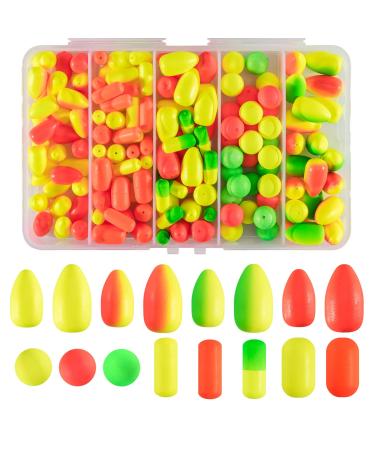 Dr.Fish Fishing Rig Floats Kit Pompano Rig Surf Fishing Floats Walleye Spinner Rig Snell Float Crawler Harness Lure Making Supplies Bullet Shape Oval Foam Floats Mixed Rig Floats-150 Pieces