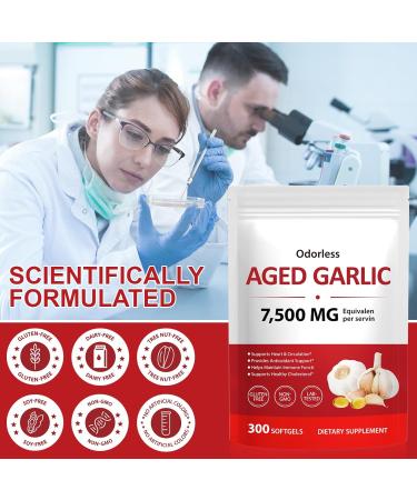 Aged Garlic Extract Softgels-7 500 mg| Odorless Garlic 15:1 Extract & Low-Temp 2-Year Aging for Heart/Circulation Health/Immune Support Rich in Antioxidant Swallow It Whole Gentle & Natural|300Pcs - Buy Online on GoSupps.com