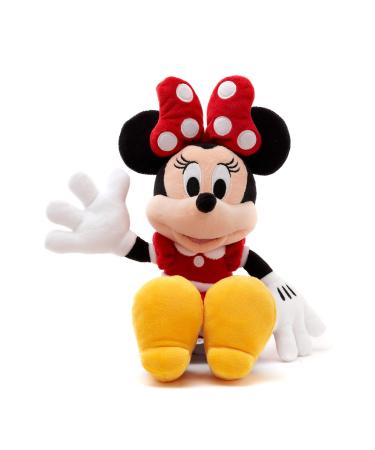 Disney Store Official Minnie Mouse Small Soft Plush Toy 33cm/12 Iconic Cuddly Toy Character in Red Polka Dot Dress and Bow with Embroidered Details Suitable for All Ages Minnie Mouse (Red)