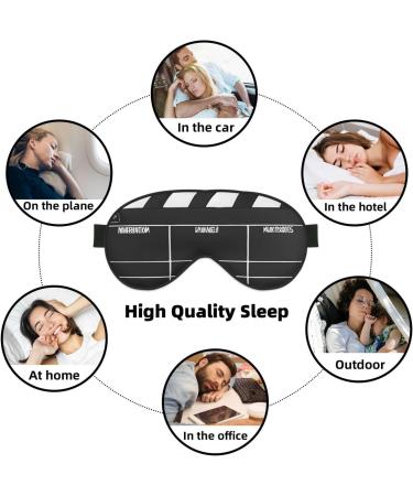 Sleep Mask Eye for Better Sleep - Reusable Soft Blackout Eye Masks for Travel & Gifts - Classic Movie Clapboard Black - Buy Online on GoSupps.com