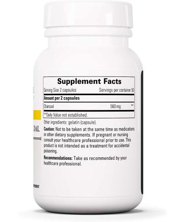 Integrative Therapeutics Activated Charcoal 100 Capsules - Gluten Free, Dairy Free | Buy Now - Buy Online on GoSupps.com