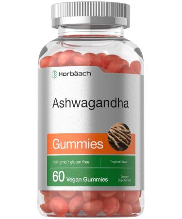Horb ach Ashwagandha Gummies for Women and Men | 60 Count | Vegan Non-GMO Gluten Free Supplement | Tropical Flavor