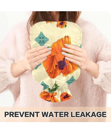 NAANLE Vintage Poppy Flower Heat Bottle - 2L Large Hot Water Bottle for Menstrual Cramps Pain Relief & Therapy | International Shipping - Buy Online on GoSupps.com